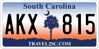 SC license plate AKX815