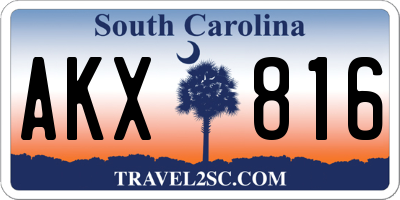 SC license plate AKX816