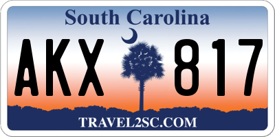 SC license plate AKX817