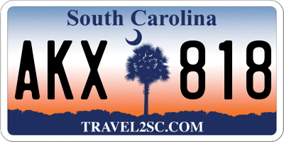 SC license plate AKX818