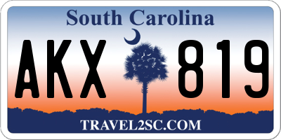 SC license plate AKX819