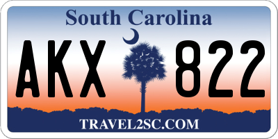 SC license plate AKX822