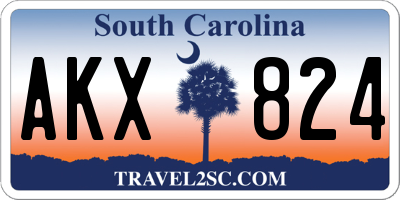 SC license plate AKX824