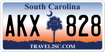 SC license plate AKX828