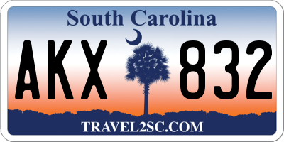 SC license plate AKX832