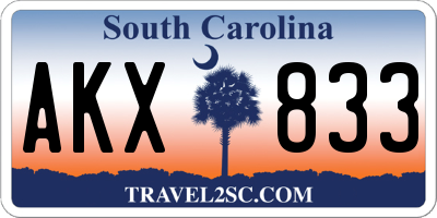 SC license plate AKX833