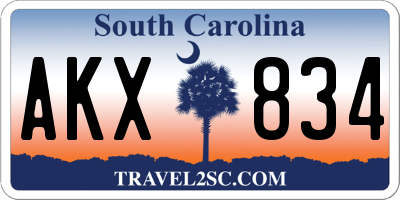 SC license plate AKX834