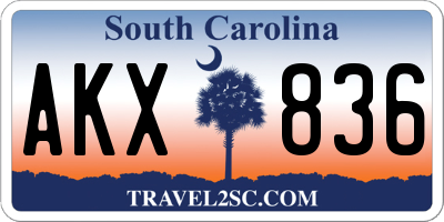 SC license plate AKX836