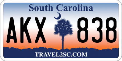 SC license plate AKX838
