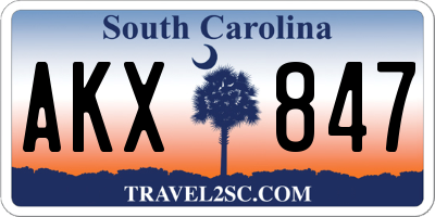 SC license plate AKX847