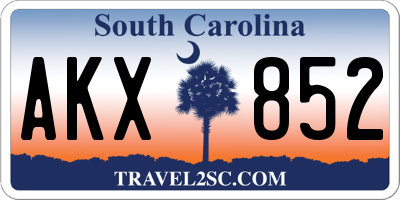 SC license plate AKX852