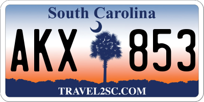 SC license plate AKX853