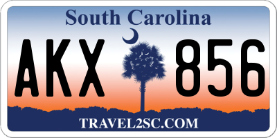 SC license plate AKX856