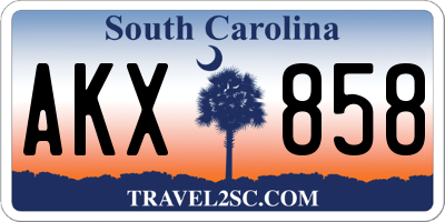 SC license plate AKX858