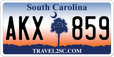 SC license plate AKX859