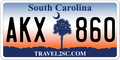SC license plate AKX860