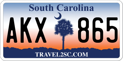 SC license plate AKX865