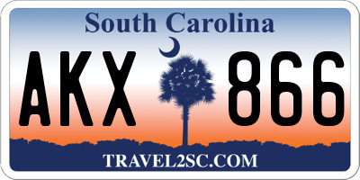 SC license plate AKX866