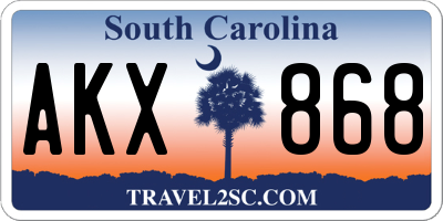 SC license plate AKX868