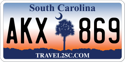 SC license plate AKX869