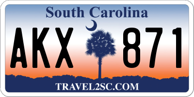 SC license plate AKX871