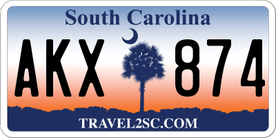 SC license plate AKX874
