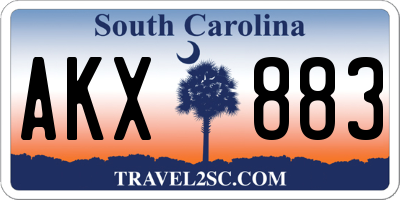 SC license plate AKX883