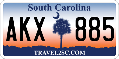 SC license plate AKX885