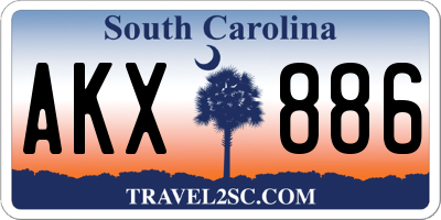 SC license plate AKX886