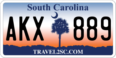 SC license plate AKX889