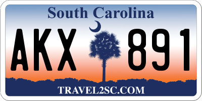 SC license plate AKX891