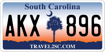 SC license plate AKX896