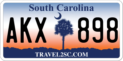 SC license plate AKX898