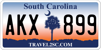 SC license plate AKX899