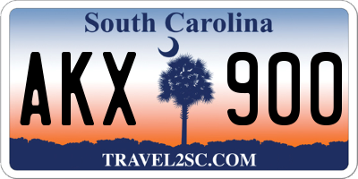 SC license plate AKX900