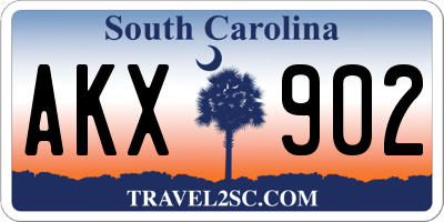 SC license plate AKX902