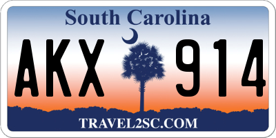 SC license plate AKX914