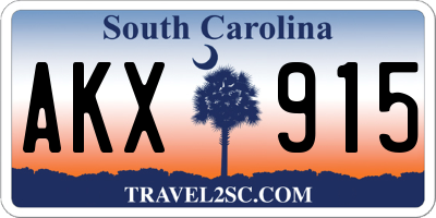 SC license plate AKX915