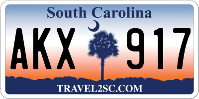 SC license plate AKX917