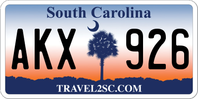 SC license plate AKX926
