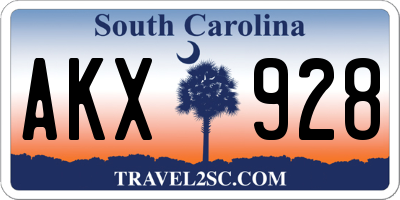 SC license plate AKX928