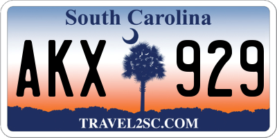 SC license plate AKX929