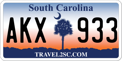 SC license plate AKX933