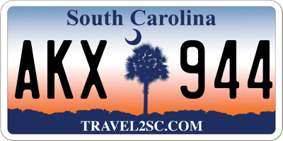 SC license plate AKX944