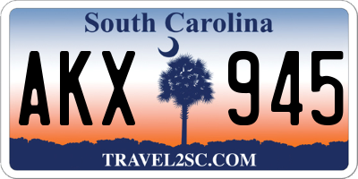 SC license plate AKX945