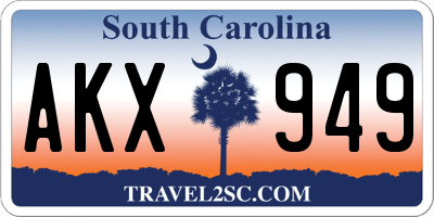 SC license plate AKX949