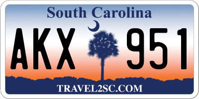 SC license plate AKX951