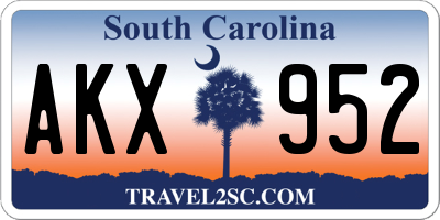 SC license plate AKX952