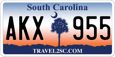SC license plate AKX955