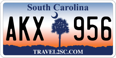 SC license plate AKX956